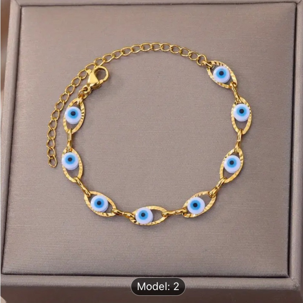 Evil eye multi  stones bracelet